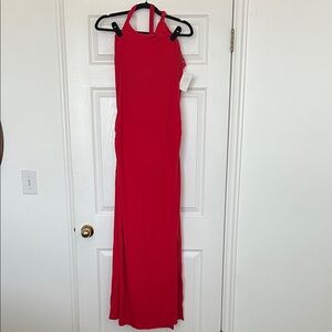 Athleta Halter Vibrant Red Maxi Dress